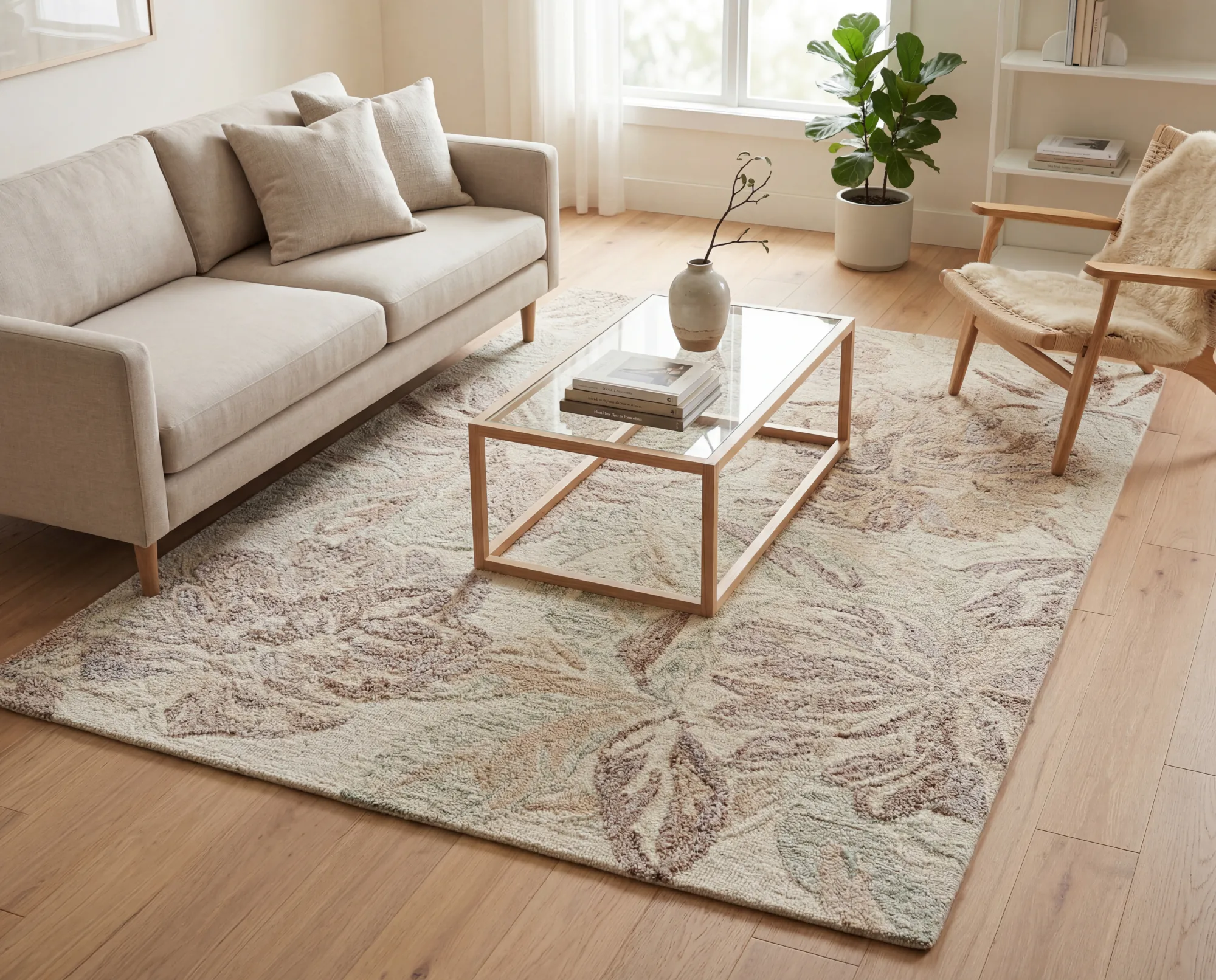 Blush Petal, a hand-tufted wool rug by Exellica Home