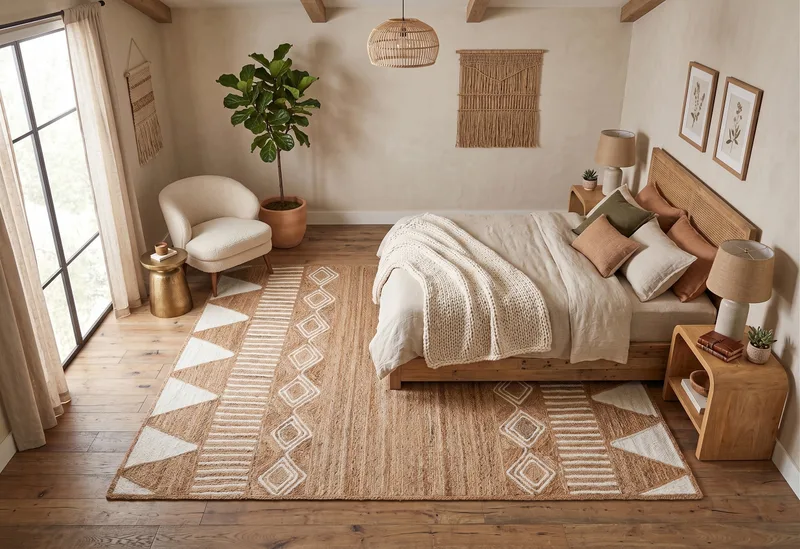 A natural jute rug from the Savannah Collection showing earthy woven texture