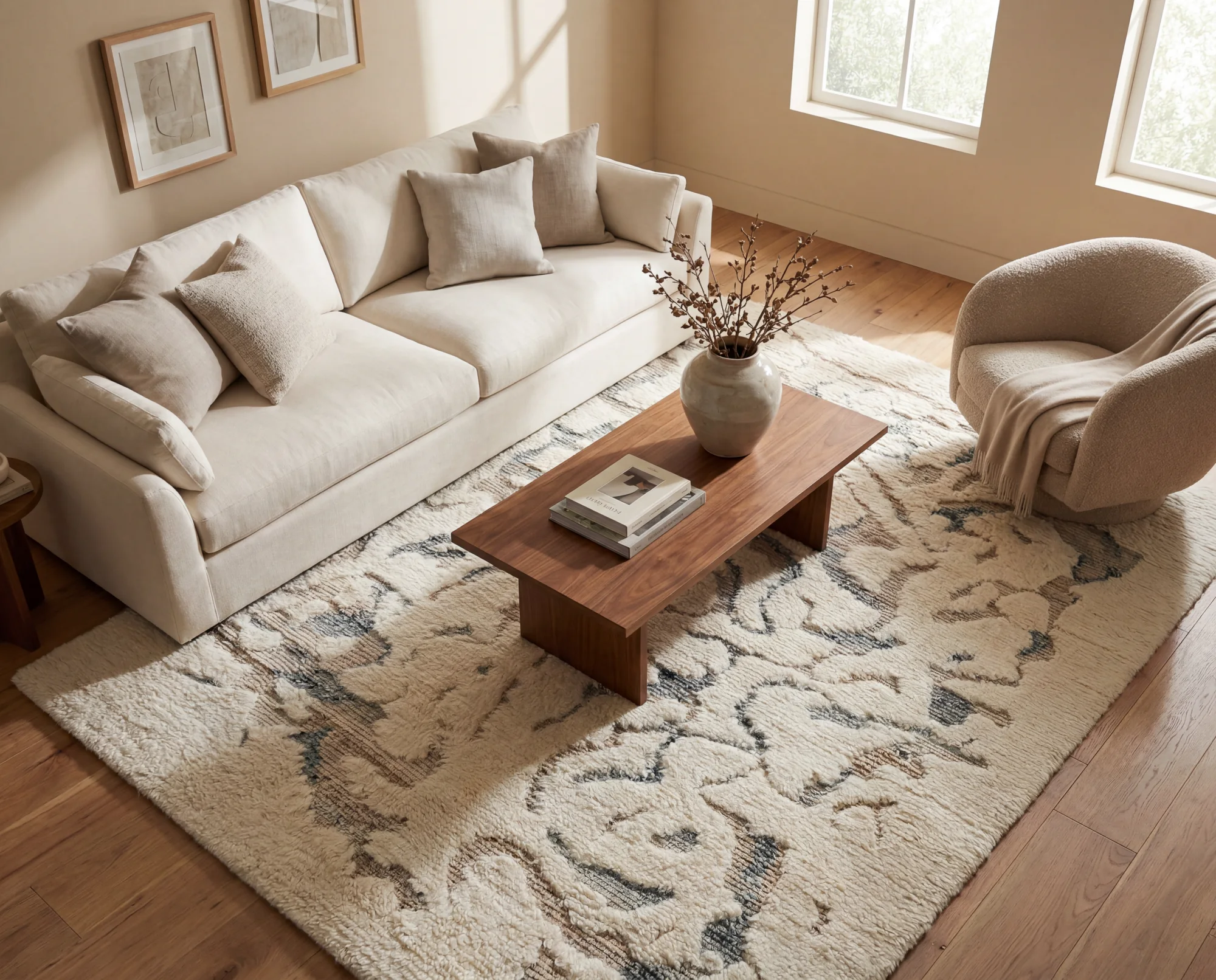 Morr rug styled in a room by Exellica Home