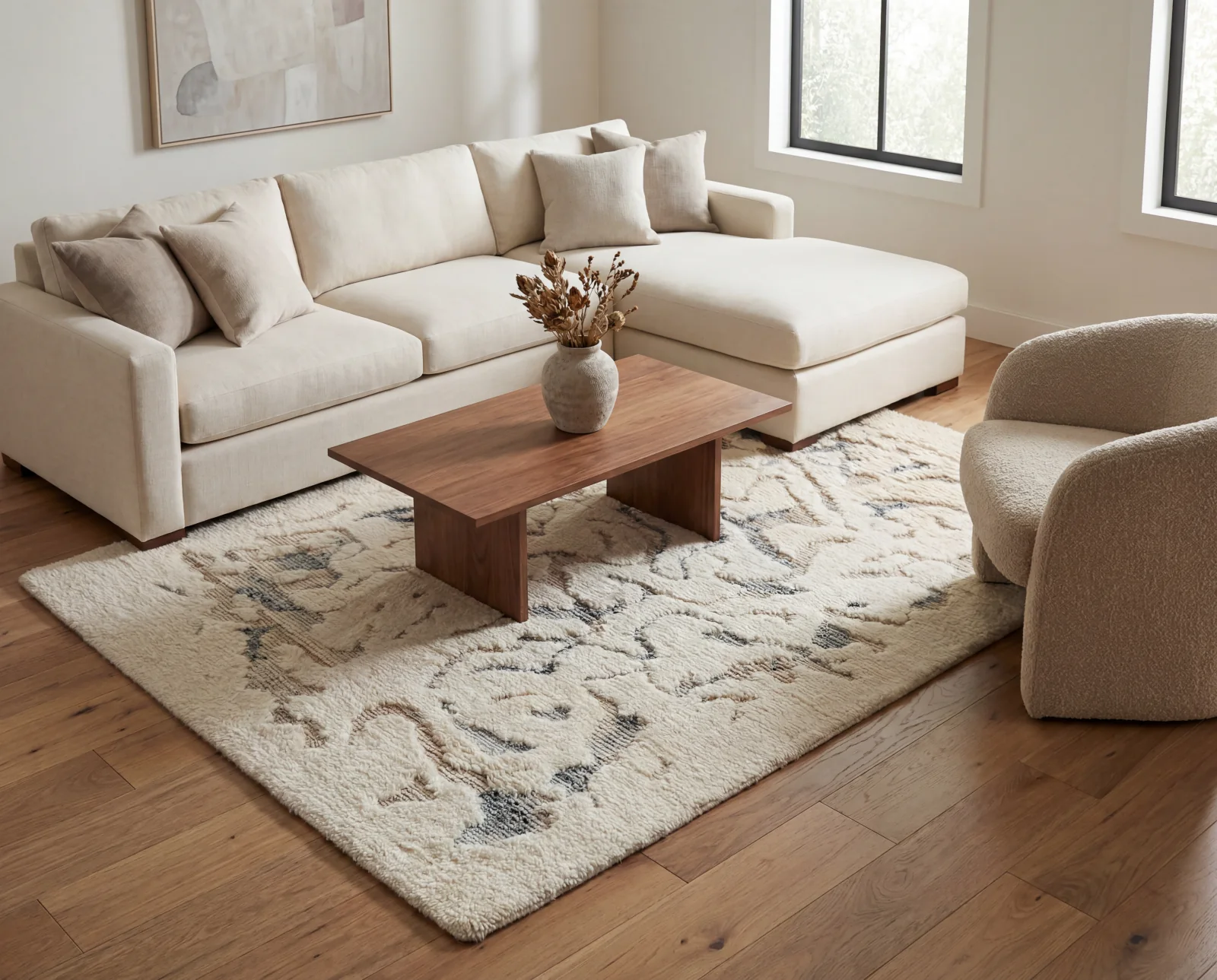 Morr, a hand-knotted wool rug by Exellica Home