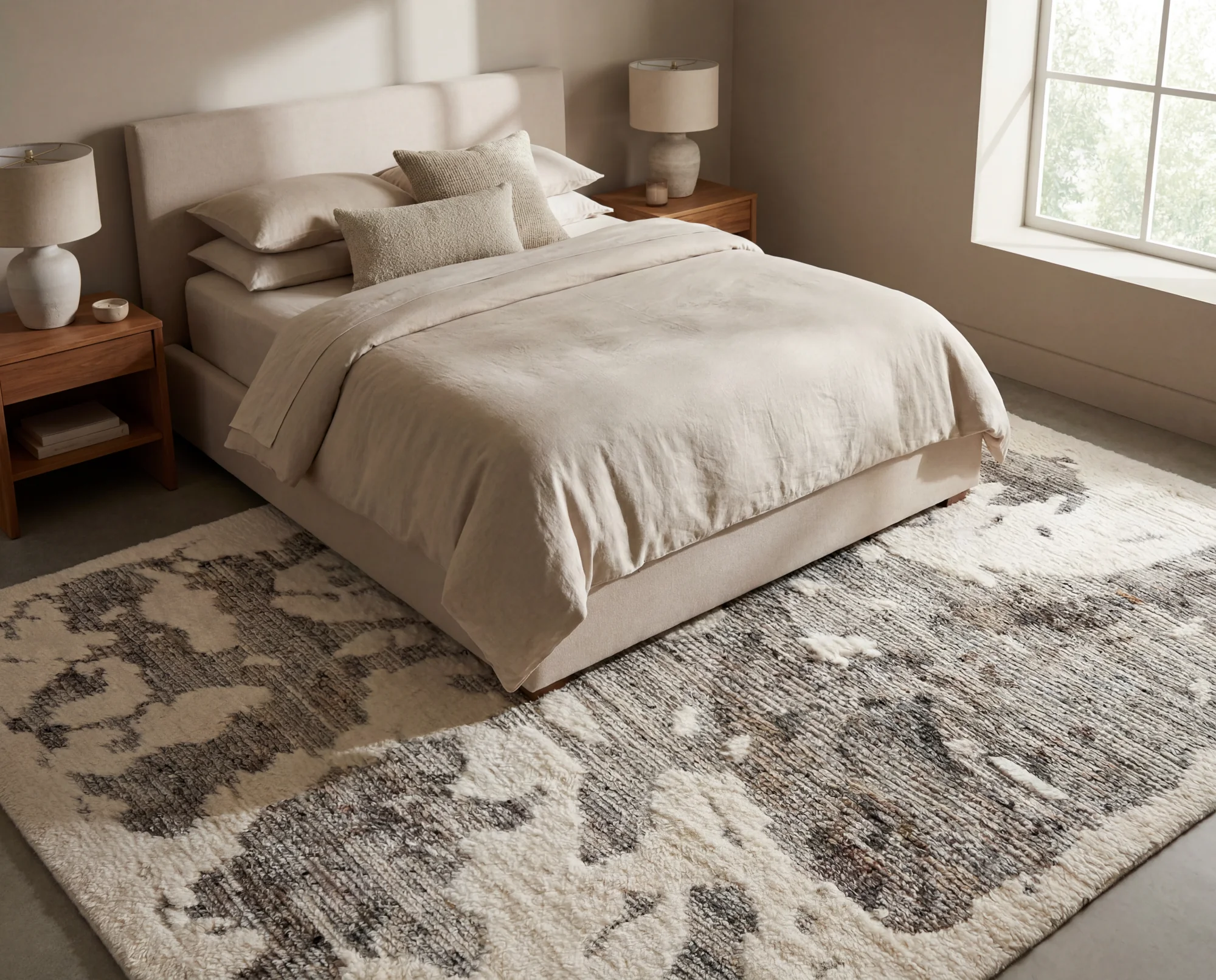 Vael rug styled in a room by Exellica Home